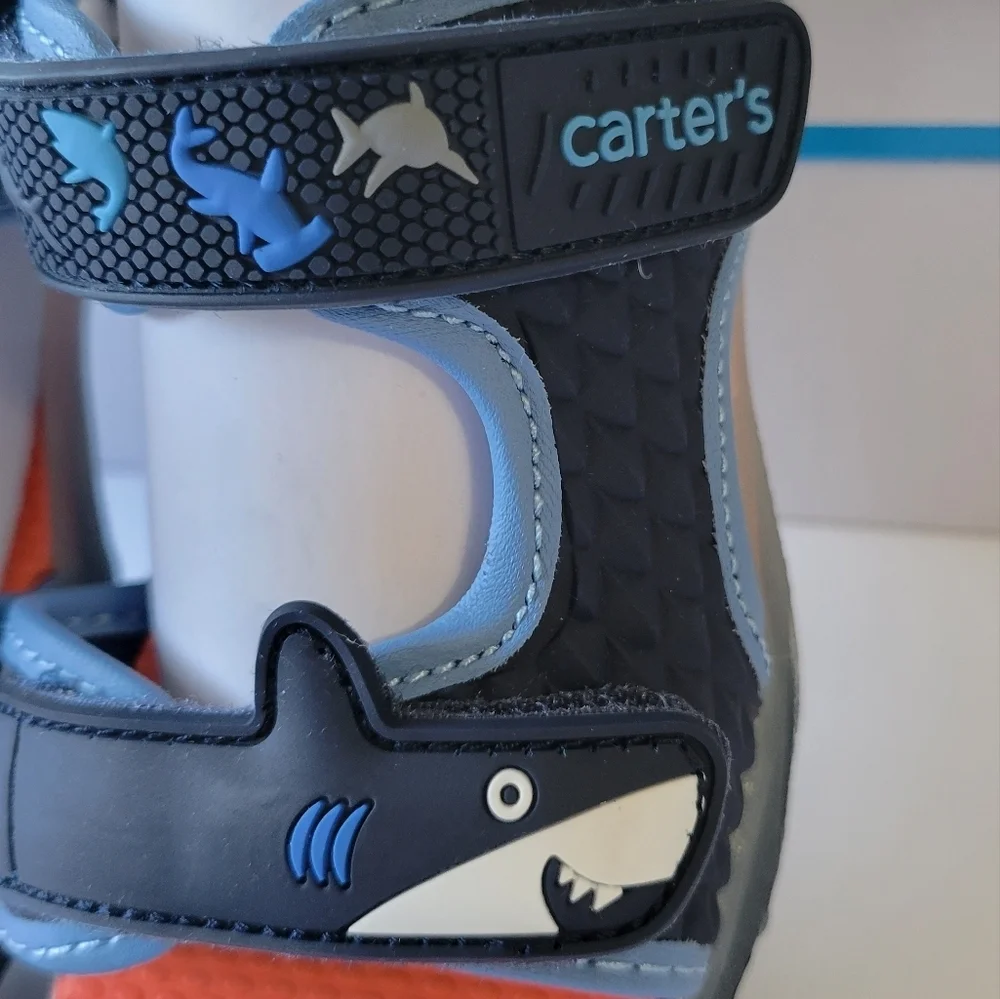 New 4T Carter's Shark Light-Up Sandals.
